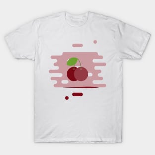 Two cherry berries in splashes of juice T-Shirt